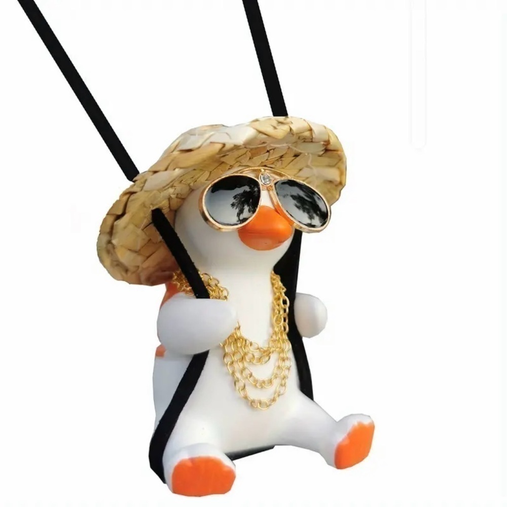 Swinging Duck With Necklace For Christmas Tree or Car Mirror New in Packaging